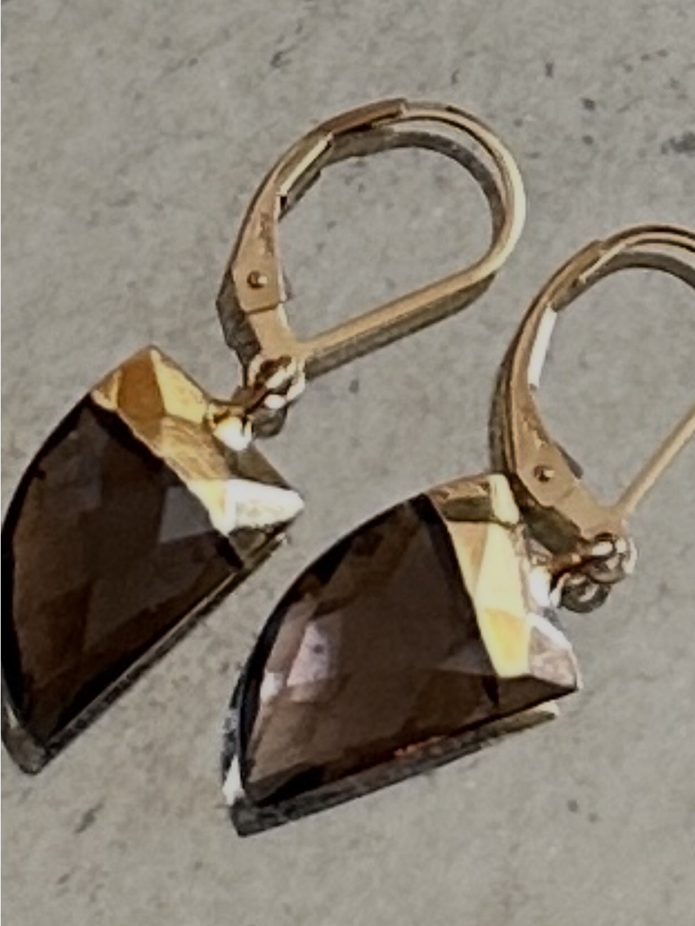 Gold-Tone Smoky Crystal Quartz Drop Earrings - Women Jewelry
